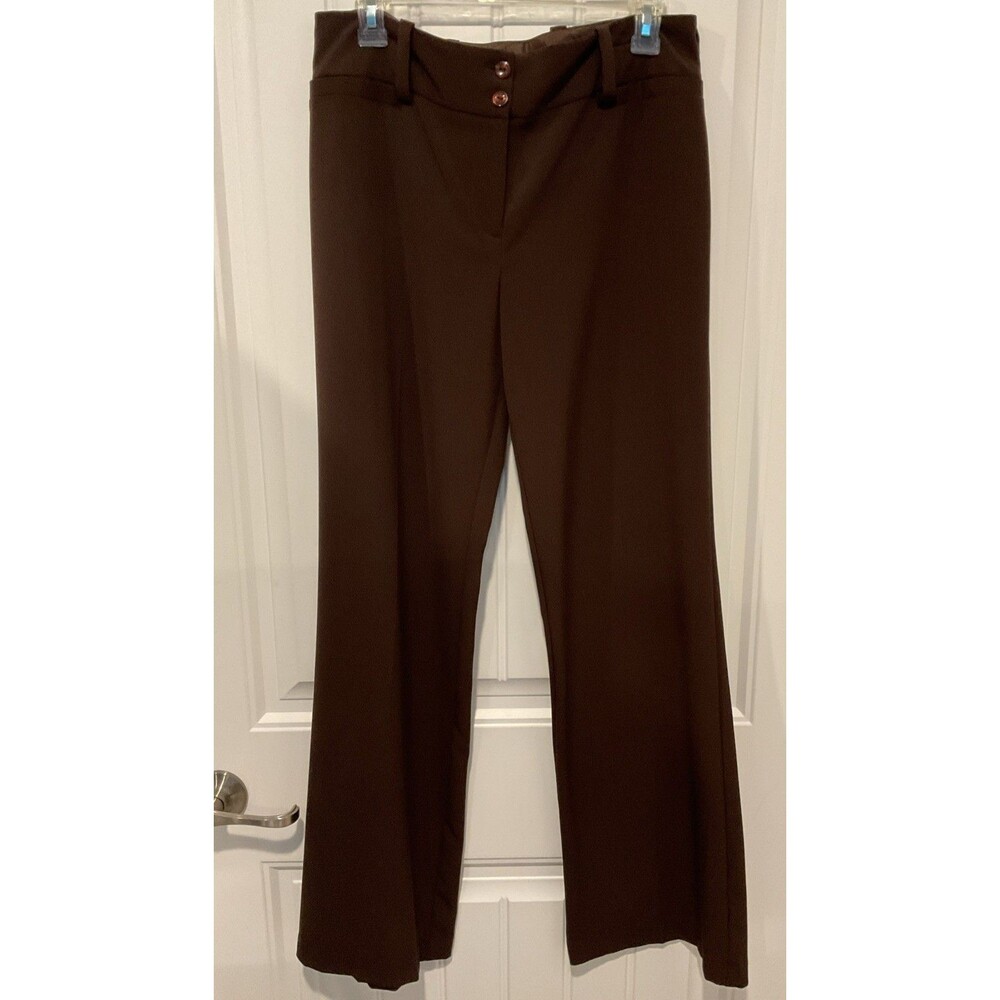 EUC IZ Buyer Collection Women Junior’s Flare Dress Pants Chocolate Brown 11